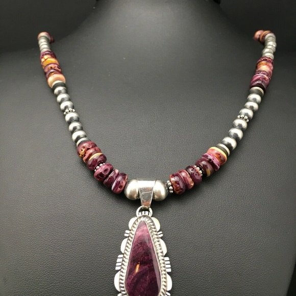 Women's Gift Navajo Purple Necklace Pendant Ln 22 - Picture 5 of 12